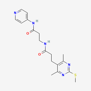 molecular formula C18H23N5O2S B2987534 3-[4,6-dimethyl-2-(methylsulfanyl)pyrimidin-5-yl]-N-{2-[(pyridin-4-yl)carbamoyl]ethyl}propanamide CAS No. 1241028-30-7
