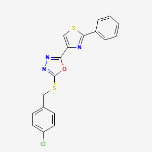 4-Chlorobenzyl 5-(2-phenyl-1,3-thiazol-4-yl)-1,3,4-oxadiazol-2-yl sulfide
