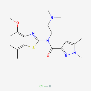 N-(2-(dimethylamino)ethyl)-N-(4-methoxy-7-methylbenzo[d]thiazol-2-yl)-1,5-dimethyl-1H-pyrazole-3-carboxamide hydrochloride