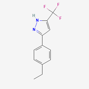 molecular formula C12H11F3N2 B2987551 5-(4-乙基苯基)-3-(三氟甲基)-1H-吡唑 CAS No. 1037420-88-4