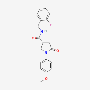 molecular formula C19H19FN2O3 B2987553 N-[(2-fluorophenyl)methyl]-1-(4-methoxyphenyl)-5-oxopyrrolidine-3-carboxamide CAS No. 1047425-70-6