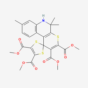Tetramethyl 5',5',8'-trimethyl-5',6'-dihydrospiro[1,3-dithiole-2,1'-thiopyrano[2,3-c]quinoline]-2',3',4,5-tetracarboxylate