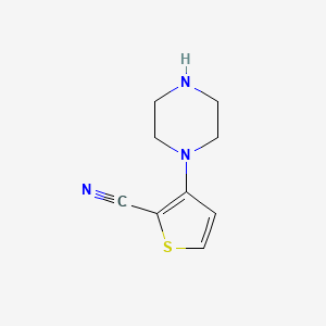 molecular formula C9H11N3S B2987557 3-(Piperazin-1-yl)thiophene-2-carbonitrile CAS No. 1909320-01-9