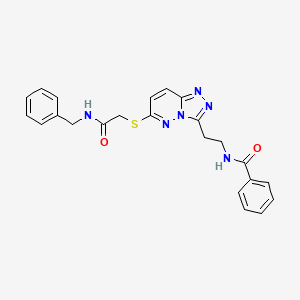 molecular formula C23H22N6O2S B2987587 N-(2-(6-((2-(benzylamino)-2-oxoethyl)thio)-[1,2,4]triazolo[4,3-b]pyridazin-3-yl)ethyl)benzamide CAS No. 872994-18-8
