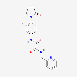 molecular formula C19H20N4O3 B2987593 N1-(3-methyl-4-(2-oxopyrrolidin-1-yl)phenyl)-N2-(pyridin-2-ylmethyl)oxalamide CAS No. 941957-71-7