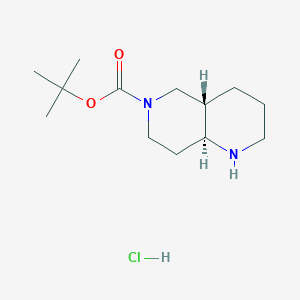 molecular formula C13H25ClN2O2 B2987594 Tert-butyl (4aS,8aS)-2,3,4,4a,5,7,8,8a-octahydro-1H-1,6-naphthyridine-6-carboxylate;hydrochloride CAS No. 2490344-78-8