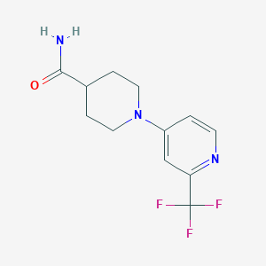 molecular formula C12H14F3N3O B2987597 1-[2-(Trifluoromethyl)pyridin-4-yl]piperidine-4-carboxamide CAS No. 2415461-76-4