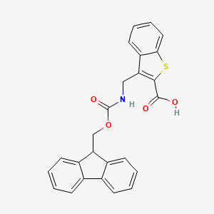 molecular formula C25H19NO4S B2987602 3-[({[(9H-fluoren-9-yl)methoxy]carbonyl}amino)methyl]-1-benzothiophene-2-carboxylic acid CAS No. 2172500-53-5