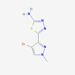 molecular formula C6H6BrN5S B2987603 5-(4-Bromo-1-methylpyrazol-3-yl)-1,3,4-thiadiazol-2-amine CAS No. 1946818-03-6