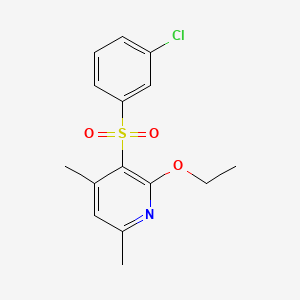 molecular formula C15H16ClNO3S B2987608 3-Chlorophenyl 2-ethoxy-4,6-dimethyl-3-pyridinyl sulfone CAS No. 866143-06-8