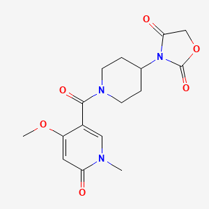 molecular formula C16H19N3O6 B2987614 3-(1-(4-Methoxy-1-methyl-6-oxo-1,6-dihydropyridine-3-carbonyl)piperidin-4-yl)oxazolidine-2,4-dione CAS No. 2034362-56-4