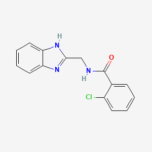 molecular formula C15H12ClN3O B2987616 N-(1H-benzimidazol-2-ylmethyl)-2-chlorobenzamide CAS No. 338410-53-0