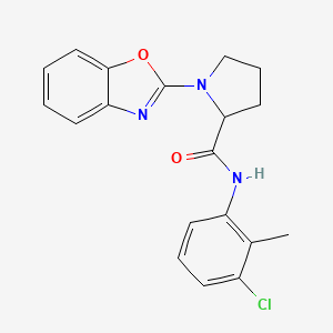 molecular formula C19H18ClN3O2 B2987691 1-(1,3-BENZOXAZOL-2-YL)-N-(3-CHLORO-2-METHYLPHENYL)PYRROLIDINE-2-CARBOXAMIDE CAS No. 1796910-06-9