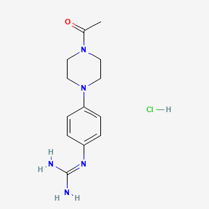 molecular formula C13H20ClN5O B2987695 N-[4-(4-acetylpiperazin-1-yl)phenyl]guanidine hydrochloride CAS No. 2089255-79-6