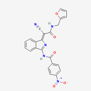 molecular formula C23H15N5O5 B2987715 (Z)-N-(1-(1-cyano-2-((furan-2-ylmethyl)amino)-2-oxoethylidene)-1H-isoindol-3-yl)-4-nitrobenzamide CAS No. 885181-11-3