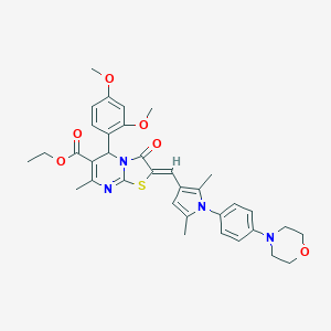 molecular formula C35H38N4O6S B298773 ETHYL (2Z)-5-(2,4-DIMETHOXYPHENYL)-2-({2,5-DIMETHYL-1-[4-(MORPHOLIN-4-YL)PHENYL]-1H-PYRROL-3-YL}METHYLIDENE)-7-METHYL-3-OXO-2H,3H,5H-[1,3]THIAZOLO[3,2-A]PYRIMIDINE-6-CARBOXYLATE 