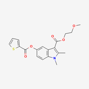 2-Methoxyethyl 1,2-dimethyl-5-(thiophene-2-carbonyloxy)indole-3-carboxylate