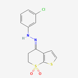 2,3-Dihydro-thieno[2,3-b]thiopyran-1,1,4-trione 4-[N-(3-chlorophenyl)hydrazone]