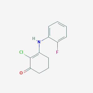 2-Chloro-3-((2-fluorophenyl)amino)cyclohex-2-EN-1-one