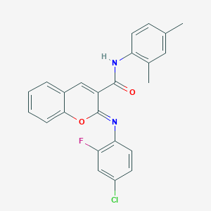 (2Z)-2-[(4-chloro-2-fluorophenyl)imino]-N-(2,4-dimethylphenyl)-2H-chromene-3-carboxamide