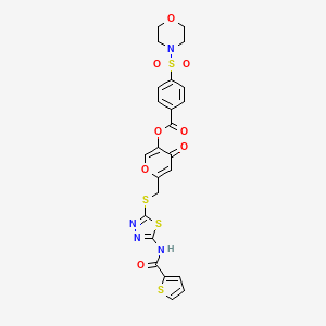 4-oxo-6-(((5-(thiophene-2-carboxamido)-1,3,4-thiadiazol-2-yl)thio)methyl)-4H-pyran-3-yl 4-(morpholinosulfonyl)benzoate