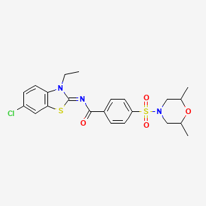 (Z)-N-(6-chloro-3-ethylbenzo[d]thiazol-2(3H)-ylidene)-4-((2,6-dimethylmorpholino)sulfonyl)benzamide