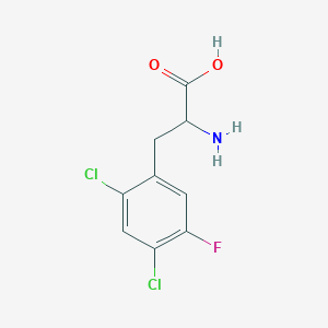 molecular formula C9H8Cl2FNO2 B2987768 2,4-DICHLORO-5-FLUORO-DL-PHENYLALANINE CAS No. 1259982-14-3
