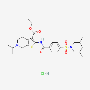 Ethyl 2-(4-((3,5-dimethylpiperidin-1-yl)sulfonyl)benzamido)-6-isopropyl-4,5,6,7-tetrahydrothieno[2,3-c]pyridine-3-carboxylate hydrochloride