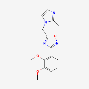 2-methoxy-3-{5-[(2-methyl-1H-imidazol-1-yl)methyl]-1,2,4-oxadiazol-3-yl}phenyl methyl ether