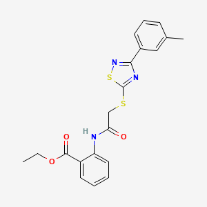 Ethyl 2-(2-((3-(m-tolyl)-1,2,4-thiadiazol-5-yl)thio)acetamido)benzoate