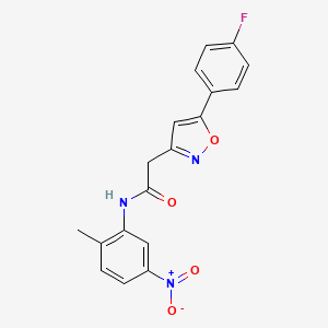 2-(5-(4-fluorophenyl)isoxazol-3-yl)-N-(2-methyl-5-nitrophenyl)acetamide
