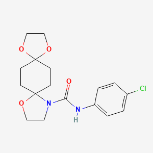 N-(4-chlorophenyl)-1,4,9-trioxa-12-azadispiro[4.2.4.2]tetradecane-12-carboxamide