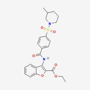 Ethyl 3-(4-((3-methylpiperidin-1-yl)sulfonyl)benzamido)benzofuran-2-carboxylate