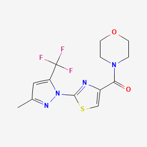 [2-[3-Methyl-5-(trifluoromethyl)pyrazol-1-yl]-1,3-thiazol-4-yl]-morpholin-4-ylmethanone