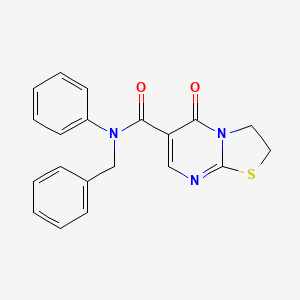 molecular formula C20H17N3O2S B2987798 N-benzyl-5-oxo-N-phenyl-2H,3H,5H-[1,3]thiazolo[3,2-a]pyrimidine-6-carboxamide CAS No. 443330-06-1