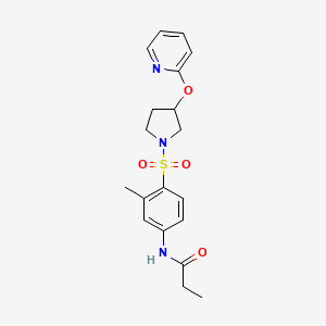 N-(3-methyl-4-((3-(pyridin-2-yloxy)pyrrolidin-1-yl)sulfonyl)phenyl)propionamide