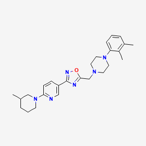 1-(2,3-Dimethylphenyl)-4-({3-[6-(3-methylpiperidin-1-yl)pyridin-3-yl]-1,2,4-oxadiazol-5-yl}methyl)piperazine
