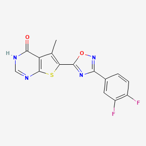 6-[3-(3,4-Difluorophenyl)-1,2,4-oxadiazol-5-yl]-5-methyl-3H-thieno[2,3-d]pyrimidin-4-one