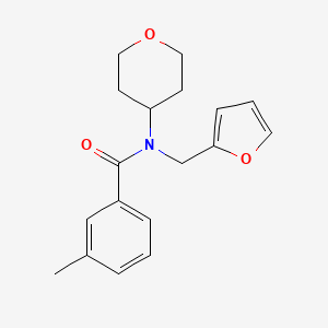 N-(furan-2-ylmethyl)-3-methyl-N-(tetrahydro-2H-pyran-4-yl)benzamide