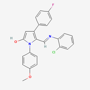 molecular formula C24H18ClFN2O2 B2987849 5-[(2-chloroanilino)methylene]-4-(4-fluorophenyl)-1-(4-methoxyphenyl)-1,5-dihydro-2H-pyrrol-2-one CAS No. 339096-93-4