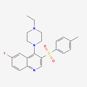 molecular formula C22H24FN3O2S B2987851 4-(4-Ethylpiperazin-1-yl)-6-fluoro-3-tosylquinoline CAS No. 899993-74-9