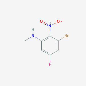molecular formula C7H6BrFN2O2 B2987870 3-bromo-5-fluoro-N-methyl-2-nitroaniline CAS No. 1401817-62-6