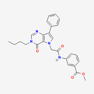 molecular formula C26H26N4O4 B2987887 methyl 3-{[(3-butyl-4-oxo-7-phenyl-3,4-dihydro-5H-pyrrolo[3,2-d]pyrimidin-5-yl)acetyl]amino}benzoate CAS No. 1226457-28-8