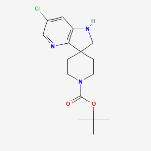molecular formula C16H22ClN3O2 B2987892 Tert-butyl 6'-chloro-1',2'-dihydrospiro[piperidine-4,3'-pyrrolo[3,2-B]pyridine]-1-carboxylate CAS No. 857730-15-5