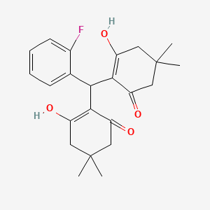molecular formula C23H27FO4 B2987895 2-[(2-Fluorophenyl)(2-hydroxy-4,4-dimethyl-6-oxo-1-cyclohexenyl)methyl]-3-hydroxy-5,5-dimethyl-2-cyclohexen-1-one CAS No. 139484-01-8