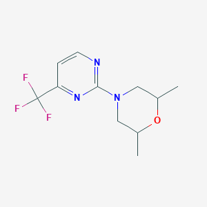 molecular formula C11H14F3N3O B2987896 2,6-Dimethyl-4-(4-(trifluoromethyl)pyrimidin-2-yl)morpholine CAS No. 2034378-61-3