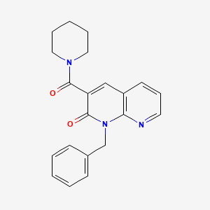 molecular formula C21H21N3O2 B2987898 1-benzyl-3-(piperidin-1-ylcarbonyl)-1,8-naphthyridin-2(1H)-one CAS No. 946281-10-3