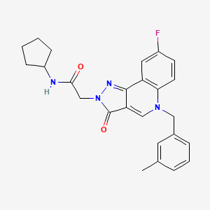 B2987909 N-cyclopentyl-2-(8-fluoro-5-(3-methylbenzyl)-3-oxo-3,5-dihydro-2H-pyrazolo[4,3-c]quinolin-2-yl)acetamide CAS No. 931696-95-6