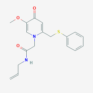 N-allyl-2-(5-methoxy-4-oxo-2-((phenylthio)methyl)pyridin-1(4H)-yl)acetamide