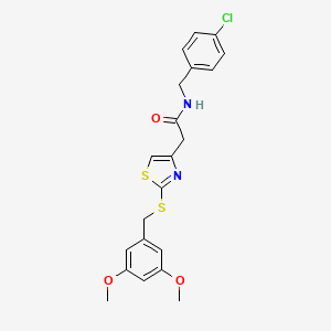 N-(4-chlorobenzyl)-2-(2-((3,5-dimethoxybenzyl)thio)thiazol-4-yl)acetamide